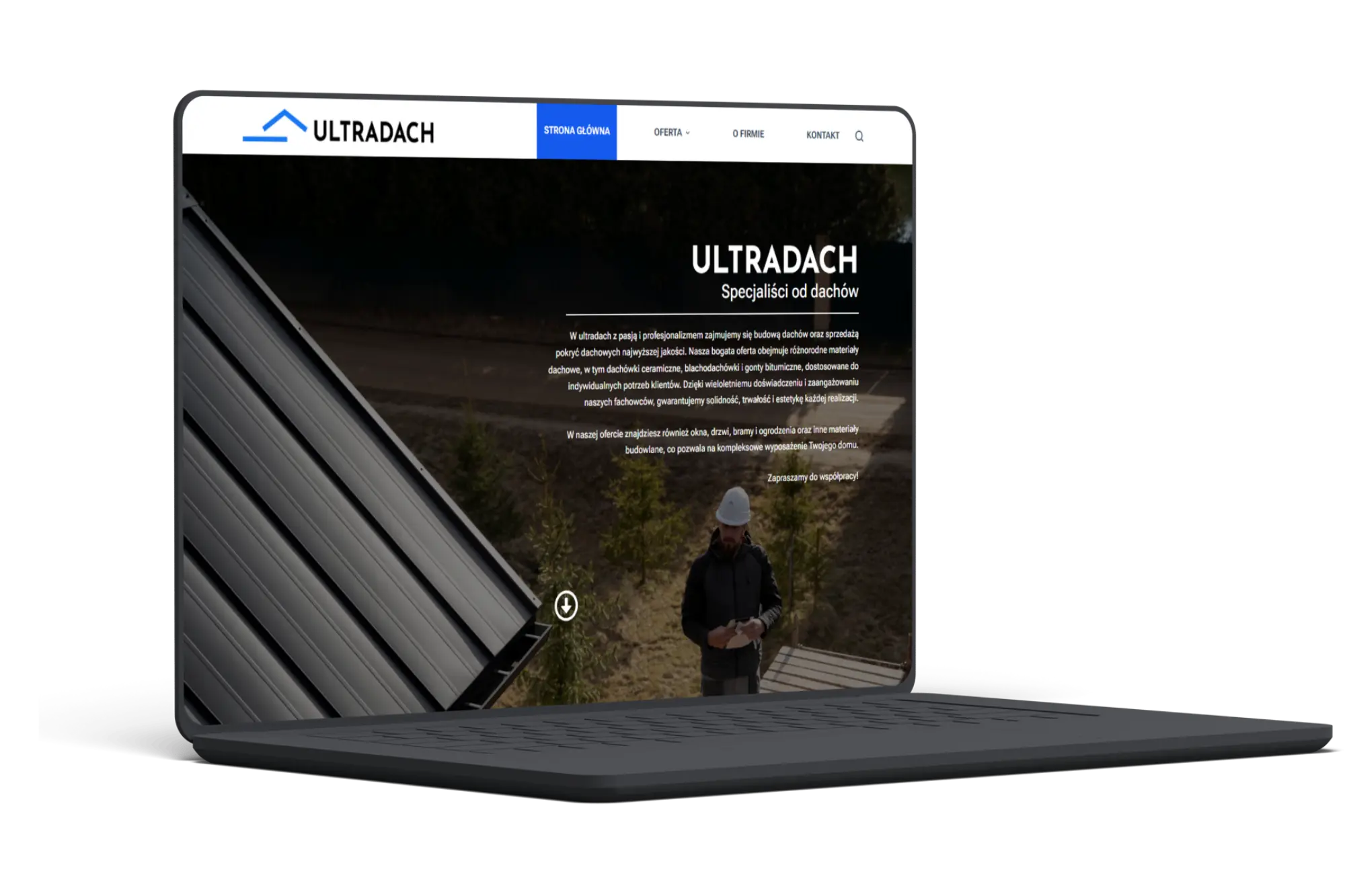 Strona internetowa dla firmy dekarskiej UltraDach - realizacja Polak Web Design